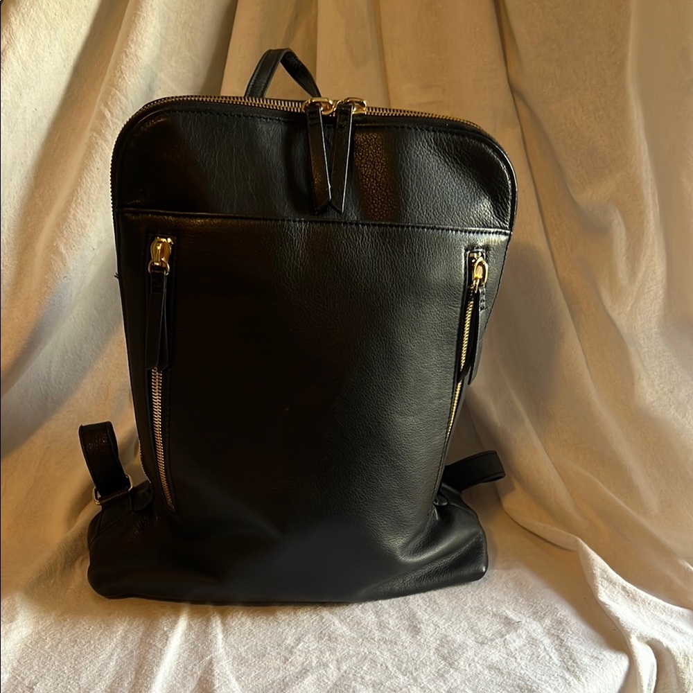 Margot Black Backpack with Luxurious Leather and Minimalist Design